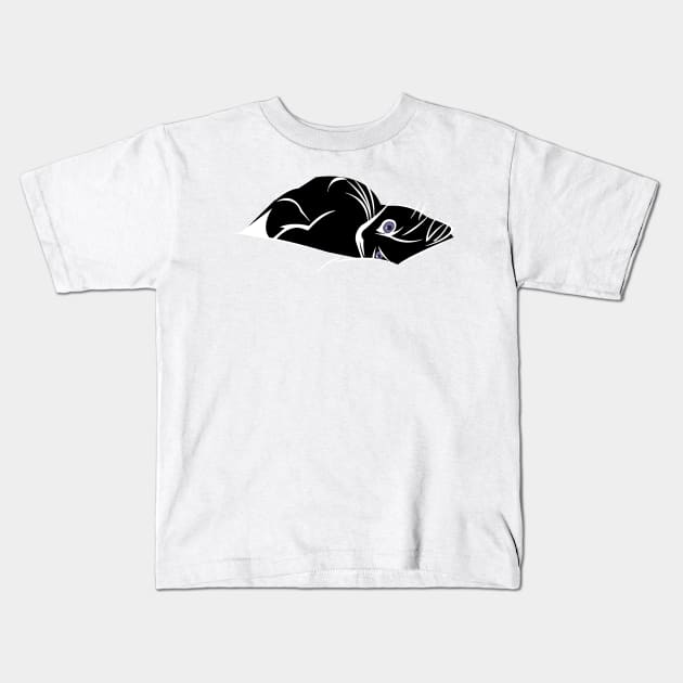 Tiny Black Cat Kids T-Shirt by oneskyoneland